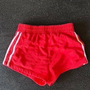 Daily Drills Red Athletic Shorts with White Side Stripes